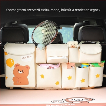 Csomagtartó tároló táska, bőr, vízálló, akasztóval, többfunkciós, univerzális illesztés