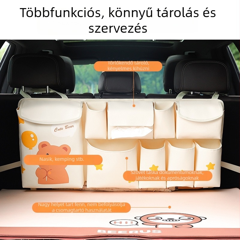 Csomagtartó tároló táska, bőr, vízálló, akasztóval, többfunkciós, univerzális illesztés