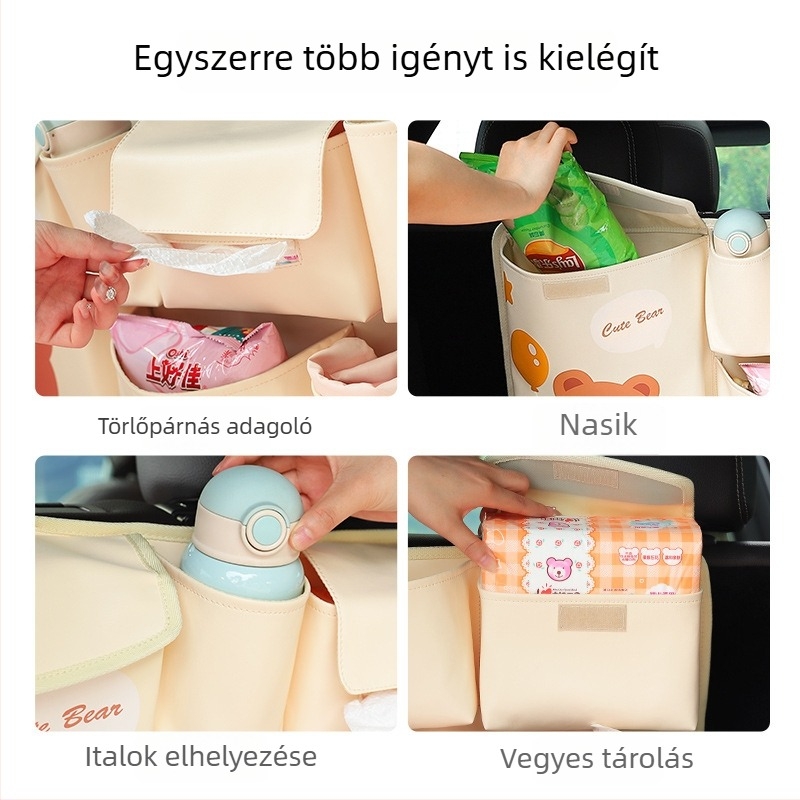 Csomagtartó tároló táska, bőr, vízálló, akasztóval, többfunkciós, univerzális illesztés