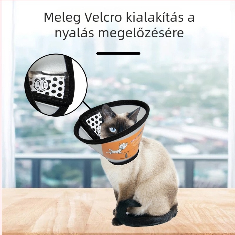Elizabeths gallér macskáknak és kutyáknak, posztoperatív védelem, fejvédő a karmolás és harapás ellen (Anyag: PP/PE; Kategória: Elizabeth Circle; Csomagolás: 100 db; Licencelt magáncímke; Márka: Very good brand)