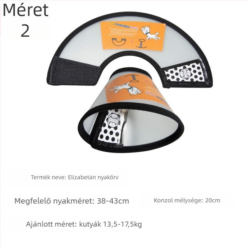 Elizabeths gallér macskáknak és kutyáknak, posztoperatív védelem, fejvédő a karmolás és harapás ellen (Anyag: PP/PE; Kategória: Elizabeth Circle; Csomagolás: 100 db; Licencelt magáncímke; Márka: Very good brand)