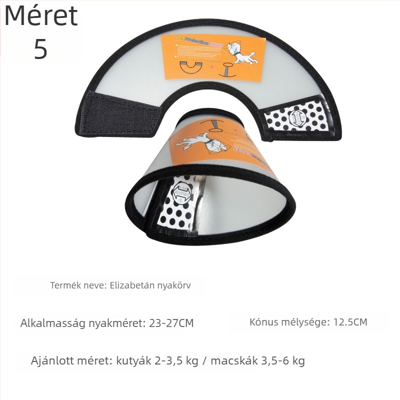 Elizabeths gallér macskáknak és kutyáknak, posztoperatív védelem, fejvédő a karmolás és harapás ellen (Anyag: PP/PE; Kategória: Elizabeth Circle; Csomagolás: 100 db; Licencelt magáncímke; Márka: Very good brand)