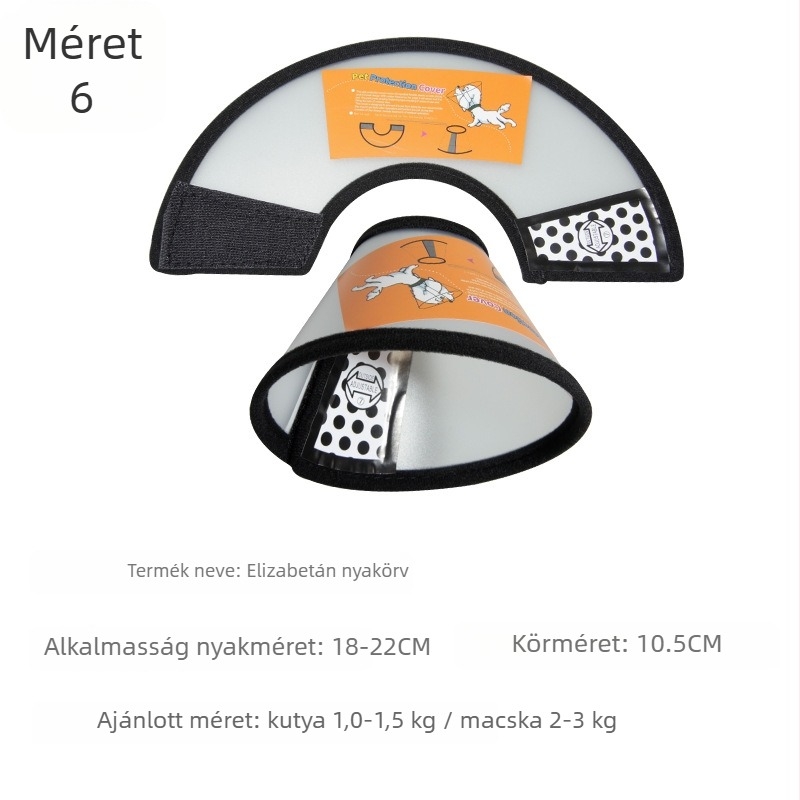 Elizabeths gallér macskáknak és kutyáknak, posztoperatív védelem, fejvédő a karmolás és harapás ellen (Anyag: PP/PE; Kategória: Elizabeth Circle; Csomagolás: 100 db; Licencelt magáncímke; Márka: Very good brand)