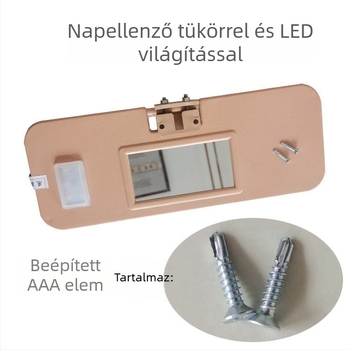 Univerzális napellenző kozmetikai tükrökkel elektromos háromkerekű és négykerekű járművekhez, vezető és első utas számára