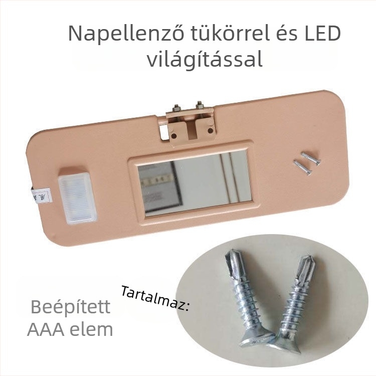 Univerzális napellenző kozmetikai tükrökkel elektromos háromkerekű és négykerekű járművekhez, vezető és első utas számára