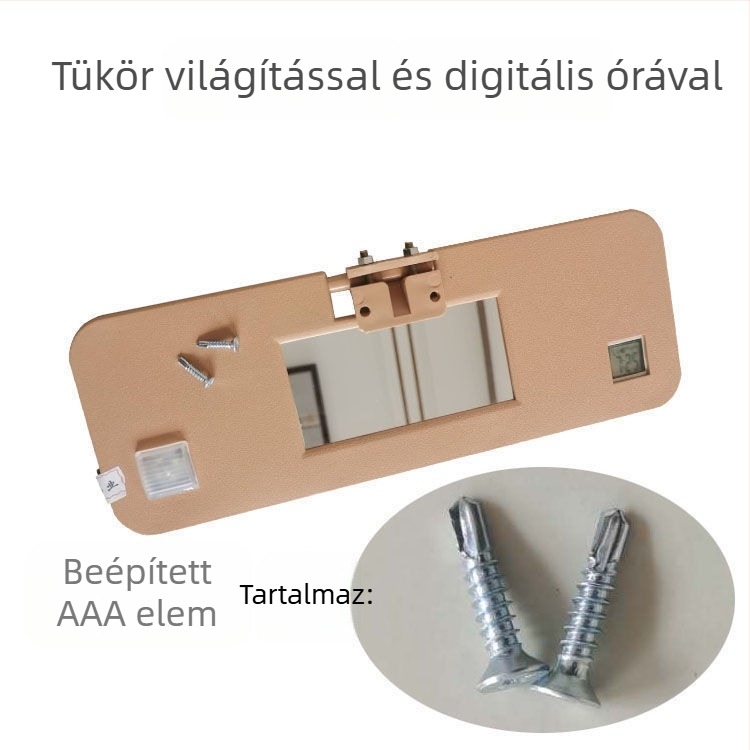 Univerzális napellenző kozmetikai tükrökkel elektromos háromkerekű és négykerekű járművekhez, vezető és első utas számára