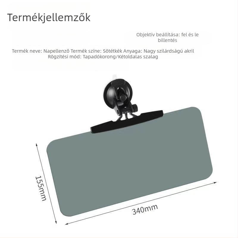 Univerzális napellenző kozmetikai tükrökkel elektromos háromkerekű és négykerekű járművekhez, vezető és első utas számára