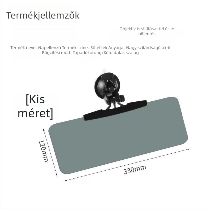 Univerzális napellenző kozmetikai tükrökkel elektromos háromkerekű és négykerekű járművekhez, vezető és első utas számára
