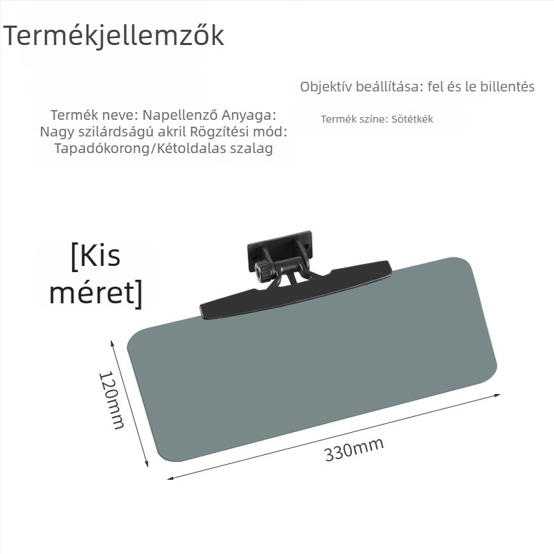 Univerzális napellenző kozmetikai tükrökkel elektromos háromkerekű és négykerekű járművekhez, vezető és első utas számára