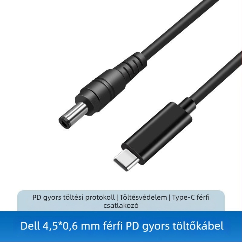 Laptop USB-C PD 65W DC töltőkábel, 1,5 m, gyors töltés