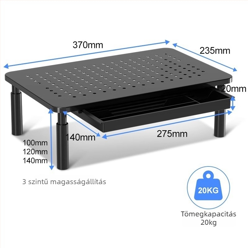Többfunkciós emelő tartó notebookhoz és monitorhoz, modell mst003, súly 1 kg, OEM gyártás
