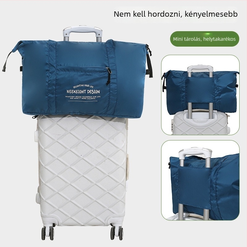 Puhe összecsukható utazótáska, nagy kapacitású nylon, kocka alakú, többfunkciós utazásokhoz