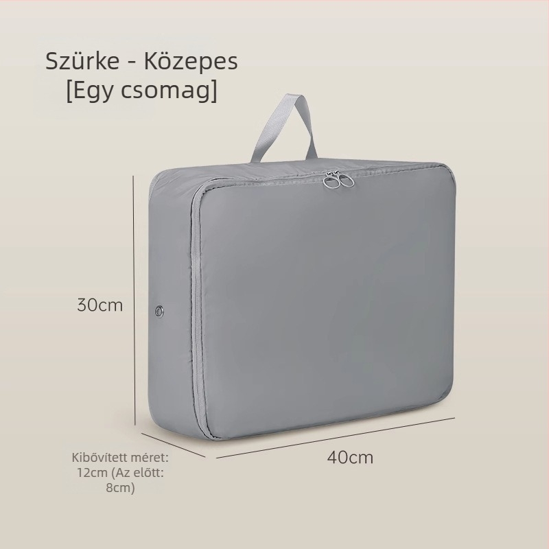 Ágytakaró tároló táska, vizuális tömörítő táska, kocka alak, satin anyag, multifunkcionális ruházati szervező