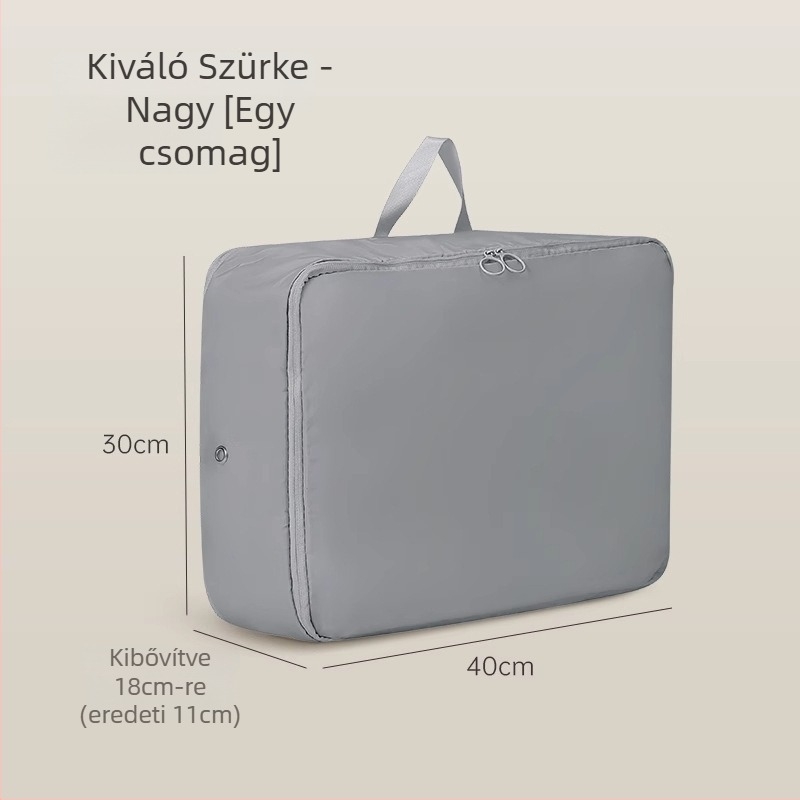 Ágytakaró tároló táska, vizuális tömörítő táska, kocka alak, satin anyag, multifunkcionális ruházati szervező
