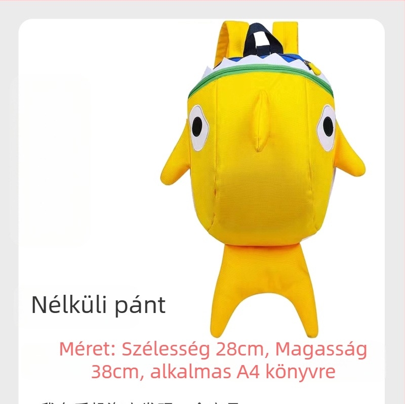 Cápa alakú mini hátizsák iskolába és utazásokhoz • Nylon • Kapacitás: 20 L alatt • Illeszkedik 10 hüvelykes laptophoz • Modell: állat