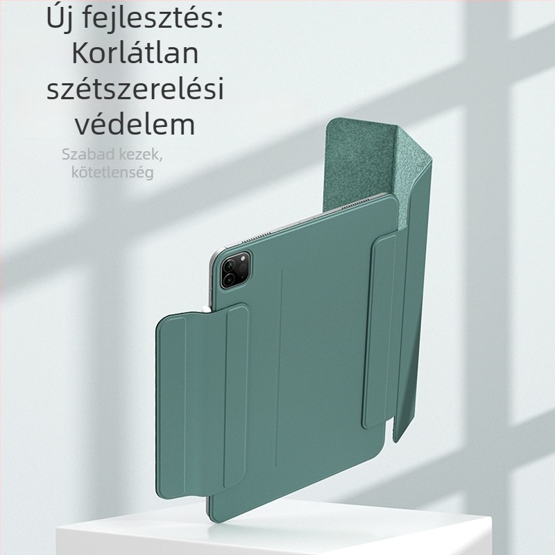 Mini7 védőtok Pro 11-hez, Air 5-höz és a 12,9 hüvelykes iPad Pro-hoz, három az egyben, kettős oldalú klip és mágneses rögzítés