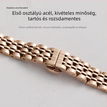Apple Watch rozsdamentes acél szíj pillangócsattal, hét láncszem, vékony kivitel