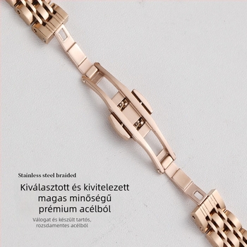 Apple Watch rozsdamentes acél szíj pillangócsattal, hét láncszem, vékony kivitel