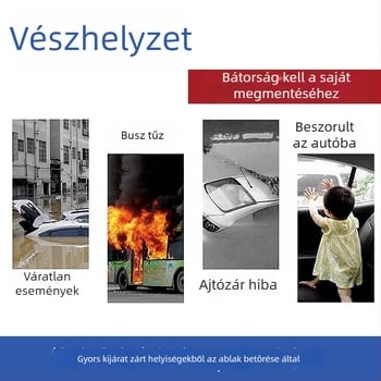 Autókulcstartó vészkés – ablakfeltörő, mini biztonsági kalapács, övvágó (Brand: Shaft worker; Material: Plastic; Weight: 21 g)