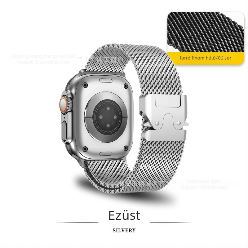 Redmi Watch 6-hoz készült szíj Milanese csattal, parachute típusú, kompatibil Xiaomi Band 9 Pro és Huawei Fit4