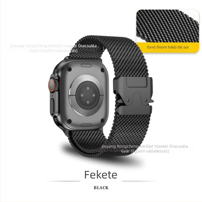 Redmi Watch 6-hoz készült szíj Milanese csattal, parachute típusú, kompatibil Xiaomi Band 9 Pro és Huawei Fit4