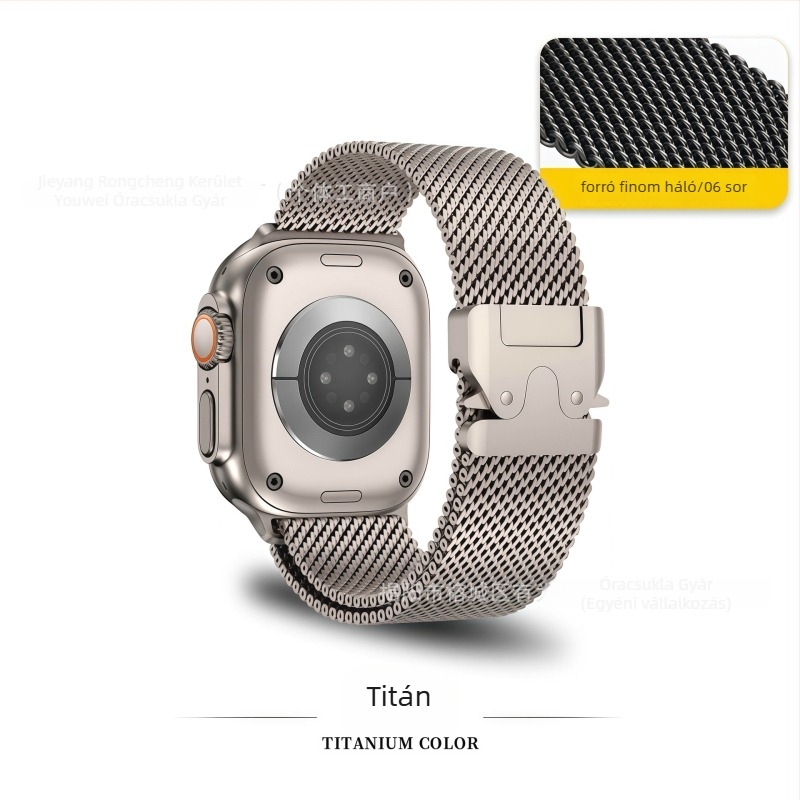 Redmi Watch 6-hoz készült szíj Milanese csattal, parachute típusú, kompatibil Xiaomi Band 9 Pro és Huawei Fit4