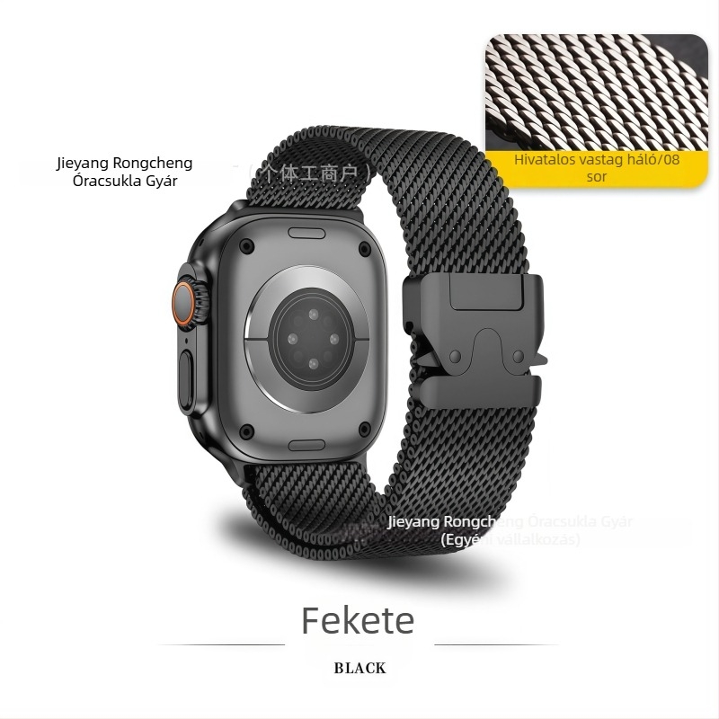 Redmi Watch 6-hoz készült szíj Milanese csattal, parachute típusú, kompatibil Xiaomi Band 9 Pro és Huawei Fit4