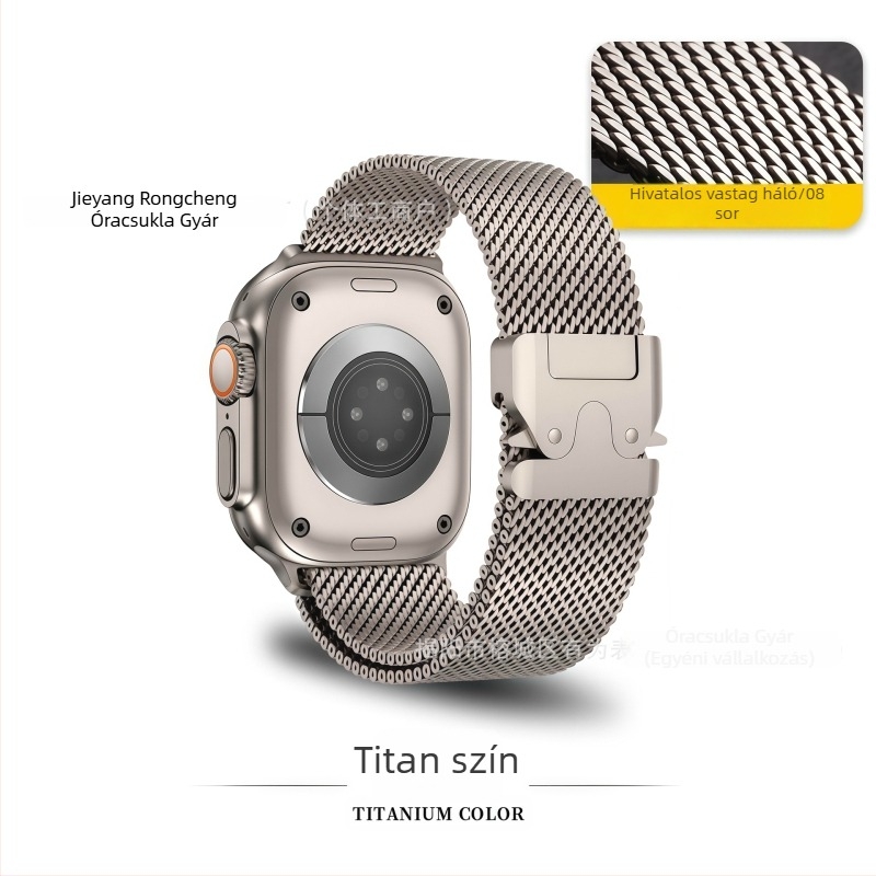 Redmi Watch 6-hoz készült szíj Milanese csattal, parachute típusú, kompatibil Xiaomi Band 9 Pro és Huawei Fit4