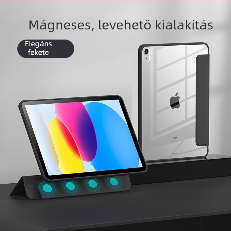 iPad 11 védőtok, 10,9 hüvelyk, szilikon–akril hibrid, hajlítás elleni védelem