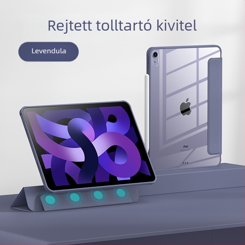iPad 11 védőtok, 10,9 hüvelyk, szilikon–akril hibrid, hajlítás elleni védelem