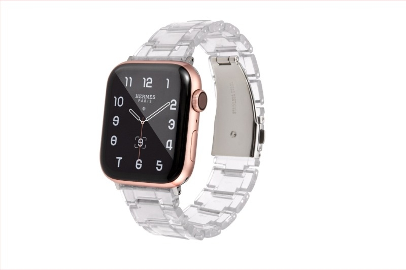 Gyantából készült óraszíj Apple Watch Series 11-höz, három gyöngyös szíj és PC-edzett fóliás védőtok