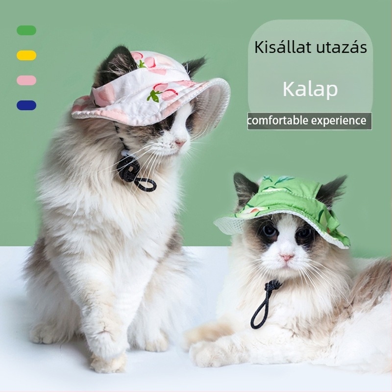 Magas minőségű horgászkalap háziállatoknak (macskáknak és kutyáknak), nyári napvédelem