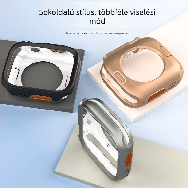 Apple Watch S11/S10 védőtok, ultrafél-fedél védőhéjjal, gyorsan átalakul puha tokká
