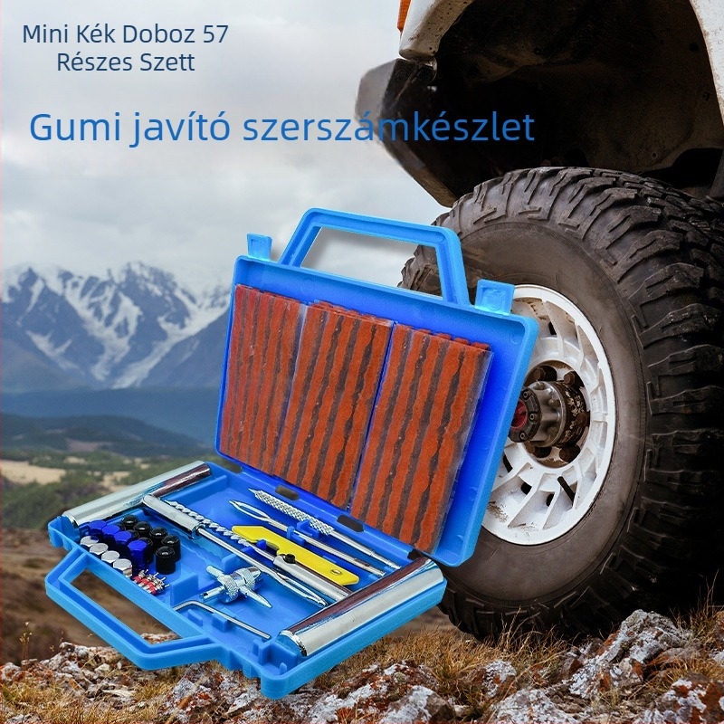 Vészhelyzeti gumi javító készlet — 57 darab, 57# acél, BLUE-5757 modell, Colleo