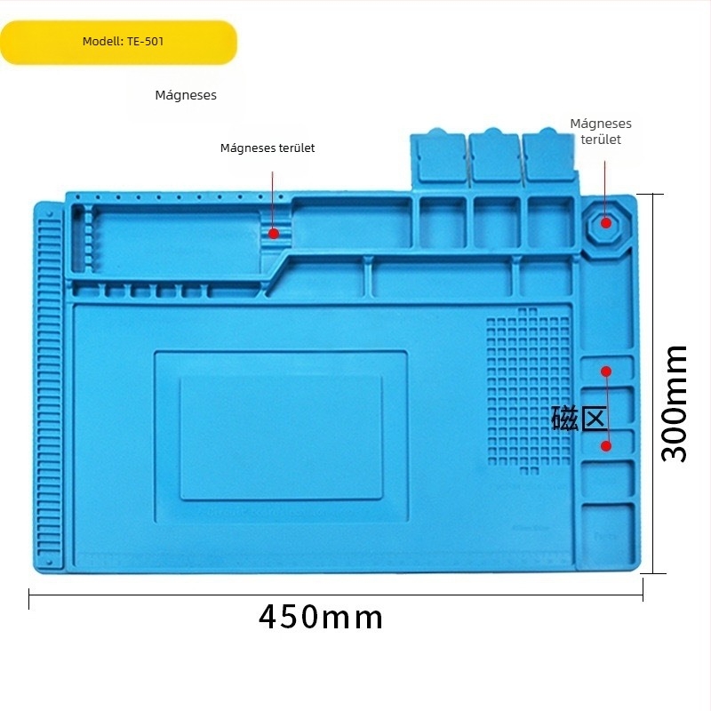 Hőálló szilikon javító matrac IC- és alaplap javításához – mágneses, anti-statikus, munkafelület telekommunikációs karbantartáshoz