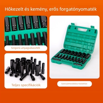Pneumatikus kis készlet kiegészítő kettős felhasználású készlettel, króm-vanádium acélból, 10 vagy 20 darab, autó- és gépjavítási célra
