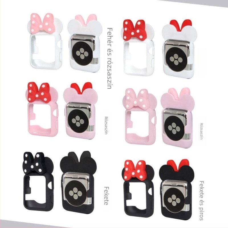Apple Watch S10 puha tok masni díszítéssel, Mickey és Minnie