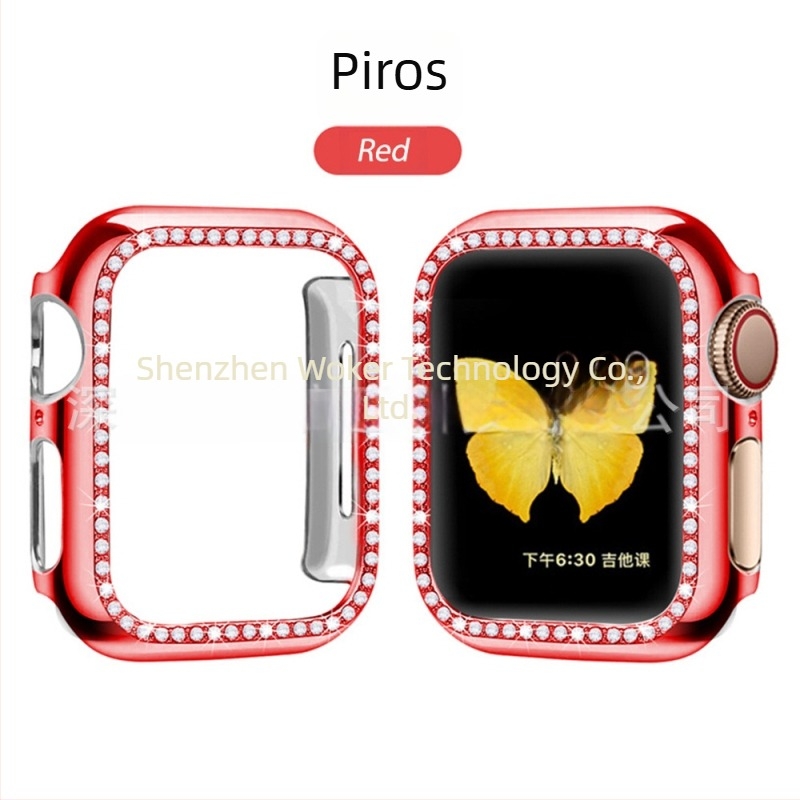 Apple Watch 8/7/SE-hez PC bevonatú, gyémántokkal díszített védőtok (654321)