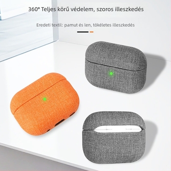 AirPods Pro 3 / AirPods 4 védőtok velúr textúrájú szövetes felülettel, hordozható, Apple-hez
