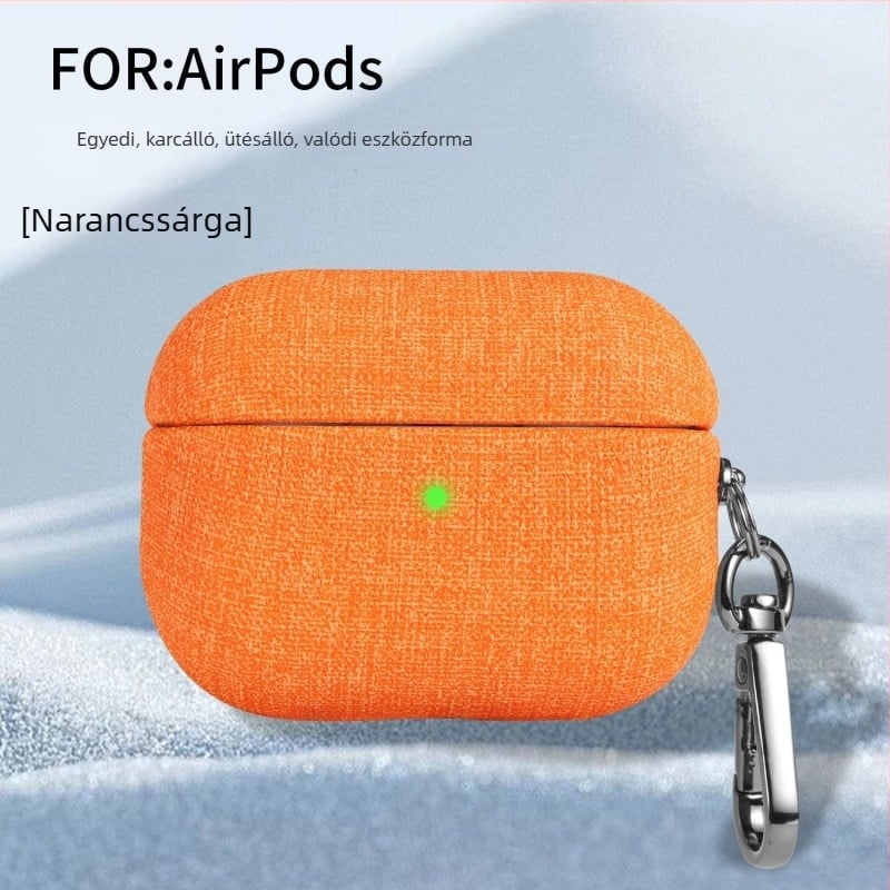 AirPods Pro 3 / AirPods 4 védőtok velúr textúrájú szövetes felülettel, hordozható, Apple-hez