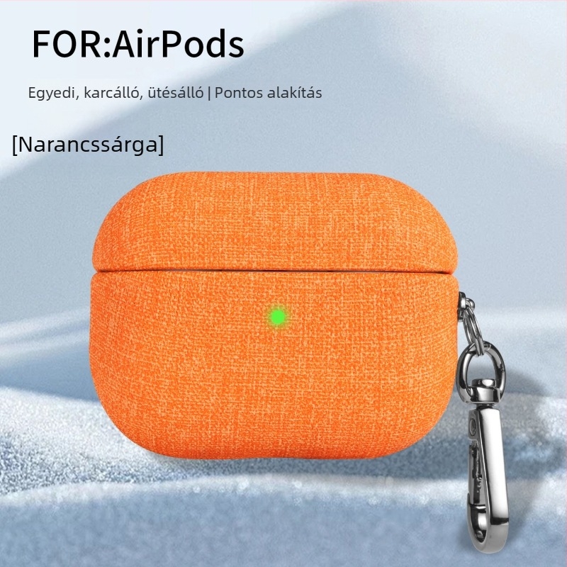AirPods Pro 3 / AirPods 4 védőtok velúr textúrájú szövetes felülettel, hordozható, Apple-hez