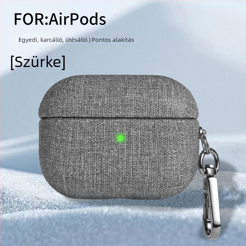AirPods Pro 3 / AirPods 4 védőtok velúr textúrájú szövetes felülettel, hordozható, Apple-hez