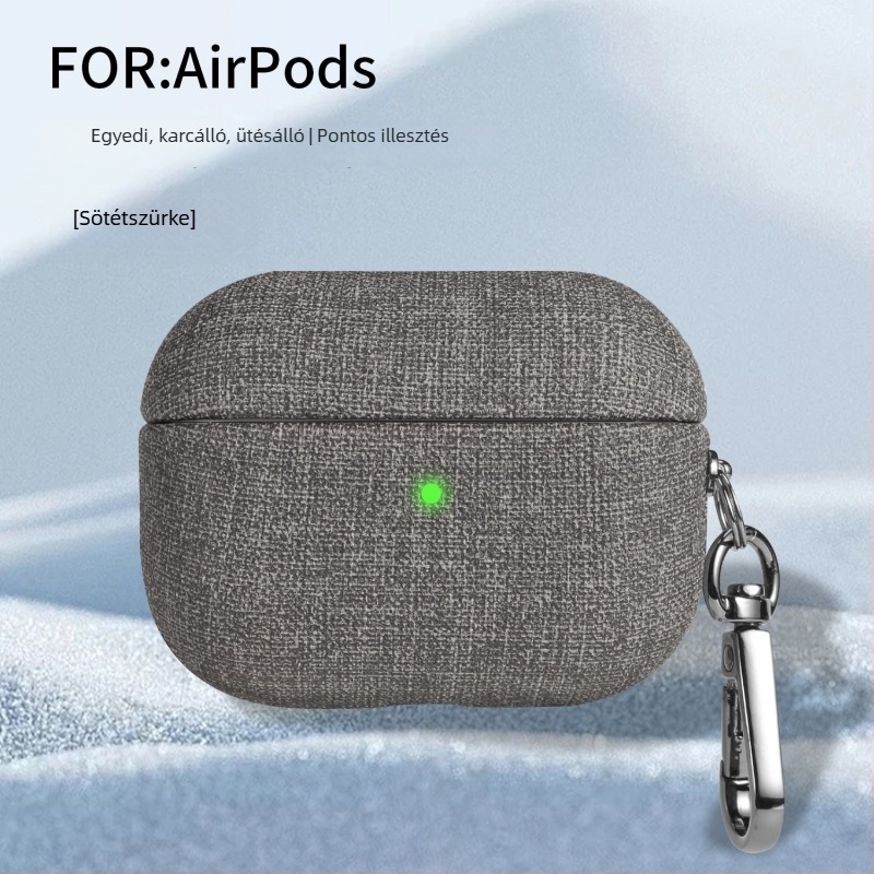 AirPods Pro 3 / AirPods 4 védőtok velúr textúrájú szövetes felülettel, hordozható, Apple-hez