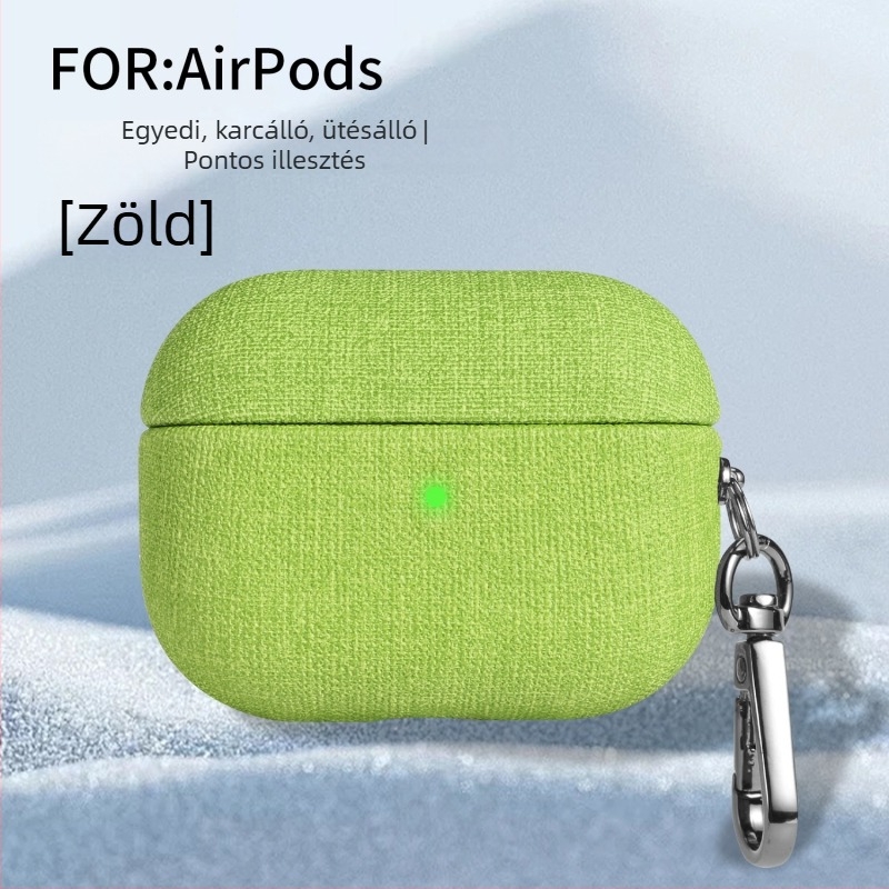 AirPods Pro 3 / AirPods 4 védőtok velúr textúrájú szövetes felülettel, hordozható, Apple-hez