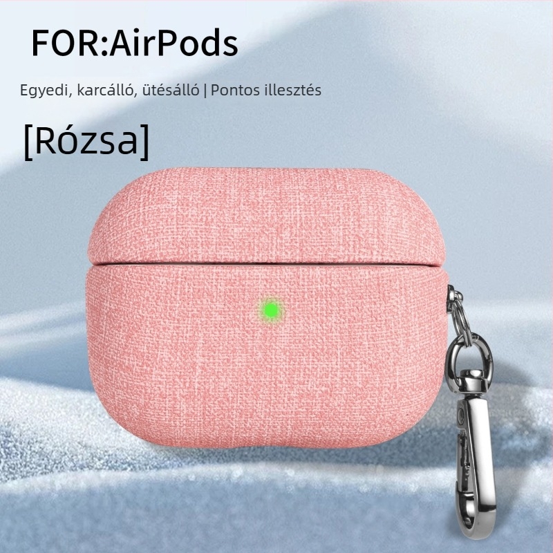 AirPods Pro 3 / AirPods 4 védőtok velúr textúrájú szövetes felülettel, hordozható, Apple-hez