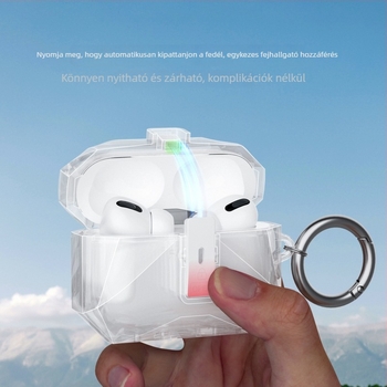 TPU védőtok AirPods Pro3/2-hoz mágneses zár szerkezettel, pontos illeszkedés, injekciós formázás, kompatibil Apple