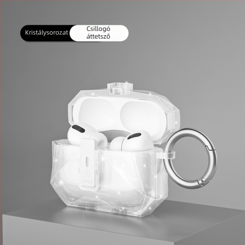 TPU védőtok AirPods Pro3/2-hoz mágneses zár szerkezettel, pontos illeszkedés, injekciós formázás, kompatibil Apple