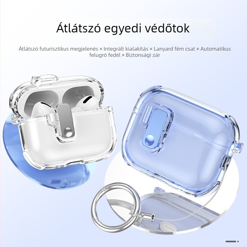 AirPods Pro védőtok automatikus felnyíló fedéllel a 2–3. generációhoz
