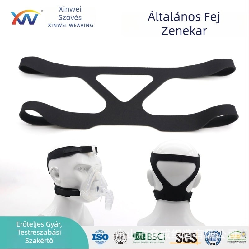 CPAP maszkhöz való fejband — Típus: Ventilátor fejband; Anyag: Nylon + pamut + fleece; Márka: Xinwei; Hivatalosan engedélyezett magánmárka: Igen