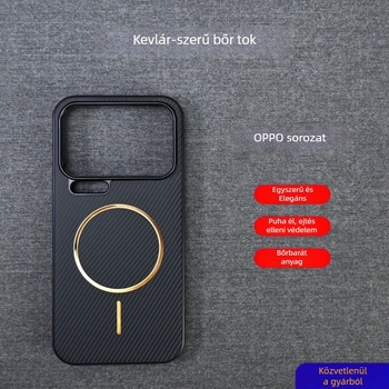 Oppo Find X9 Pro tok – 2-in-1 védőtok, műbőrrel és Kevlar textúrával, ütésálló